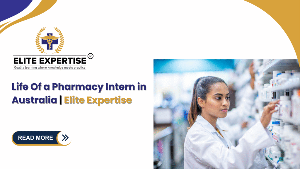 Intern pharmacist receiving guidance from a preceptor or mentor pharmacist